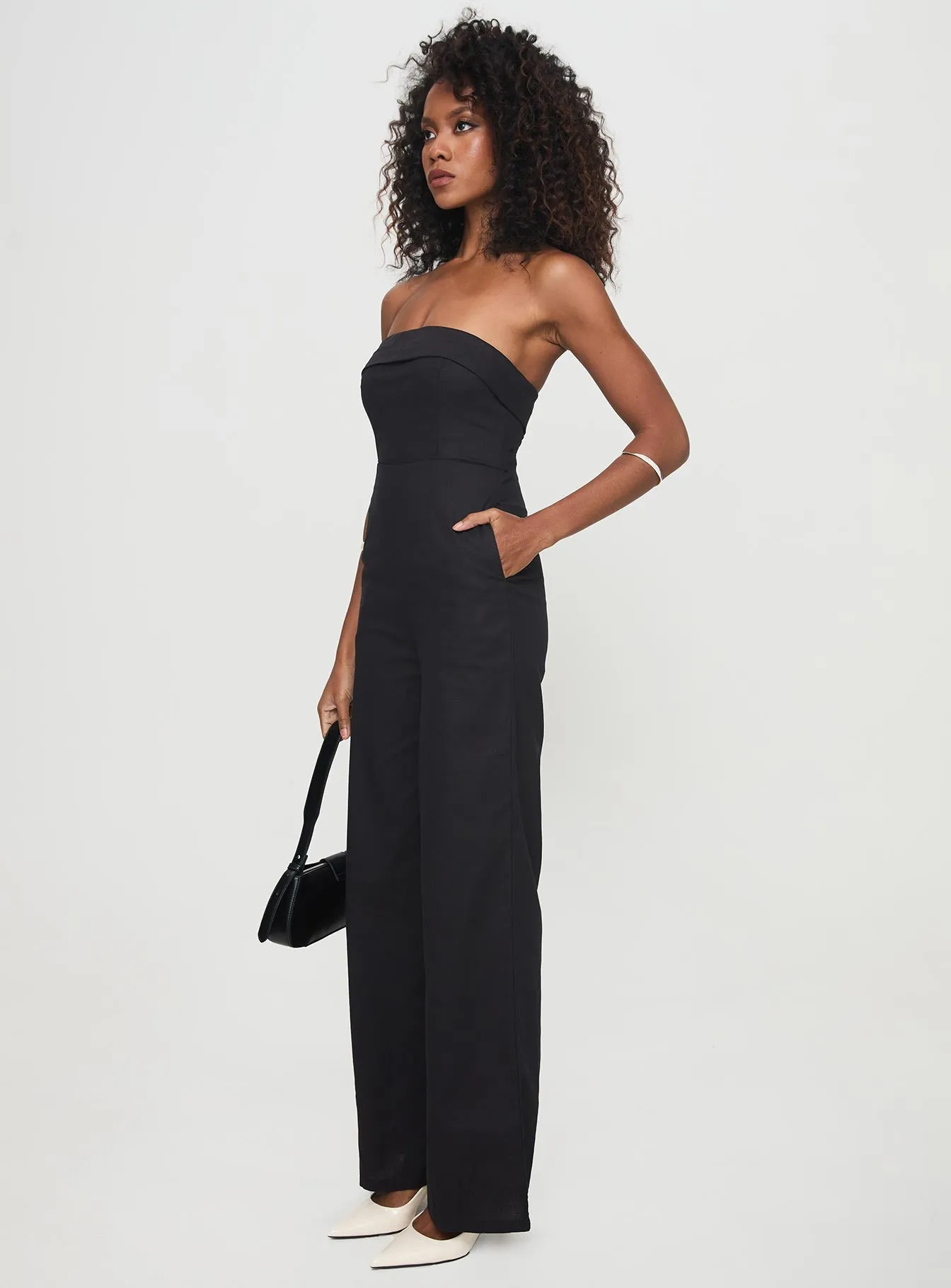 Luster Strapless Jumpsuit Black sold by Princess Polly product image thumbnail 4