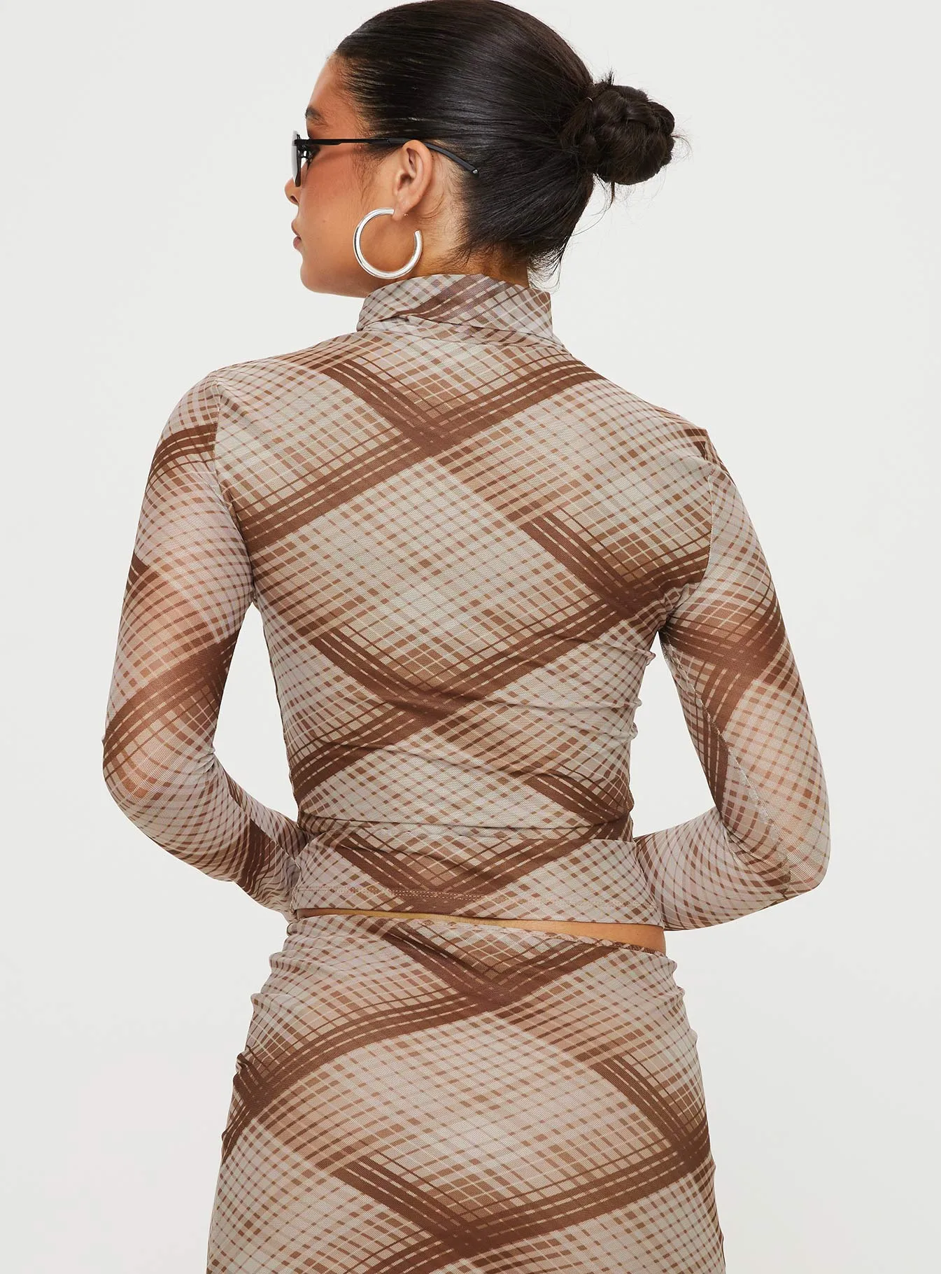 Another Dreamer Long Sleeve Top Brown Check sold by Princess Polly product image thumbnail 5