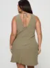 Portillo Linen Blend Mini Dress Olive Curve sold by Princess Polly