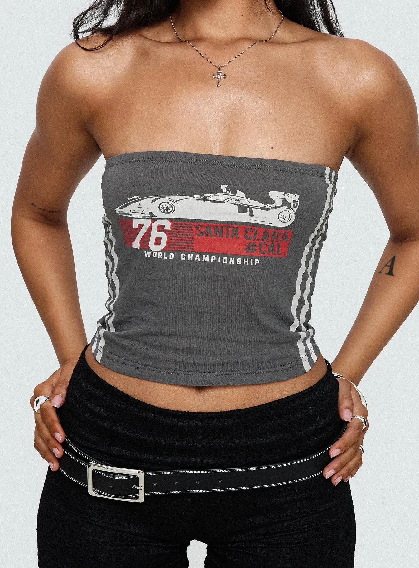 Santa Clara Strapless Top Black sold by Princess Polly