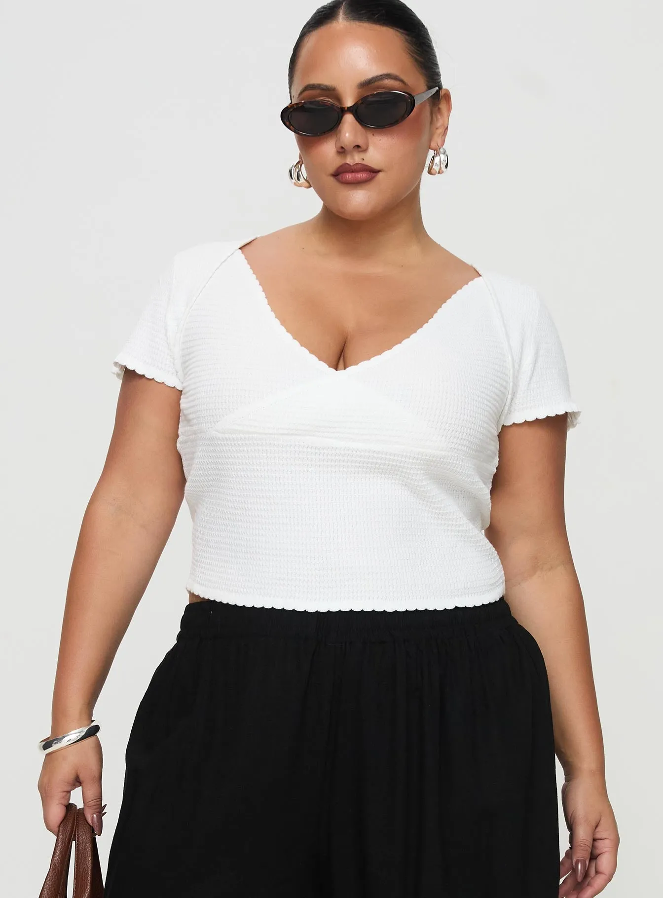 Maz Top White Curve sold by Princess Polly product image thumbnail 2