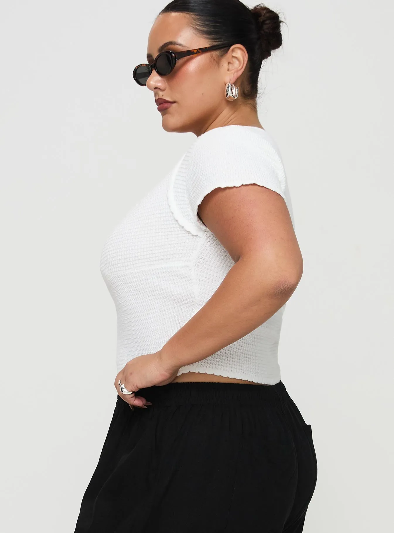 Maz Top White Curve sold by Princess Polly product image thumbnail 4