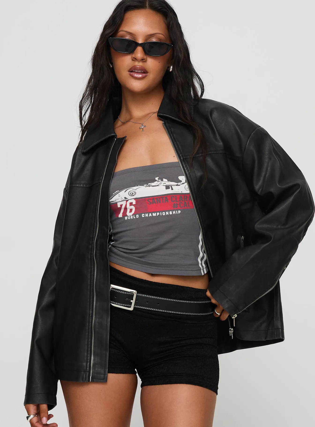 Napoleon Faux Leather Jacket Black sold by Princess Polly product image thumbnail 2