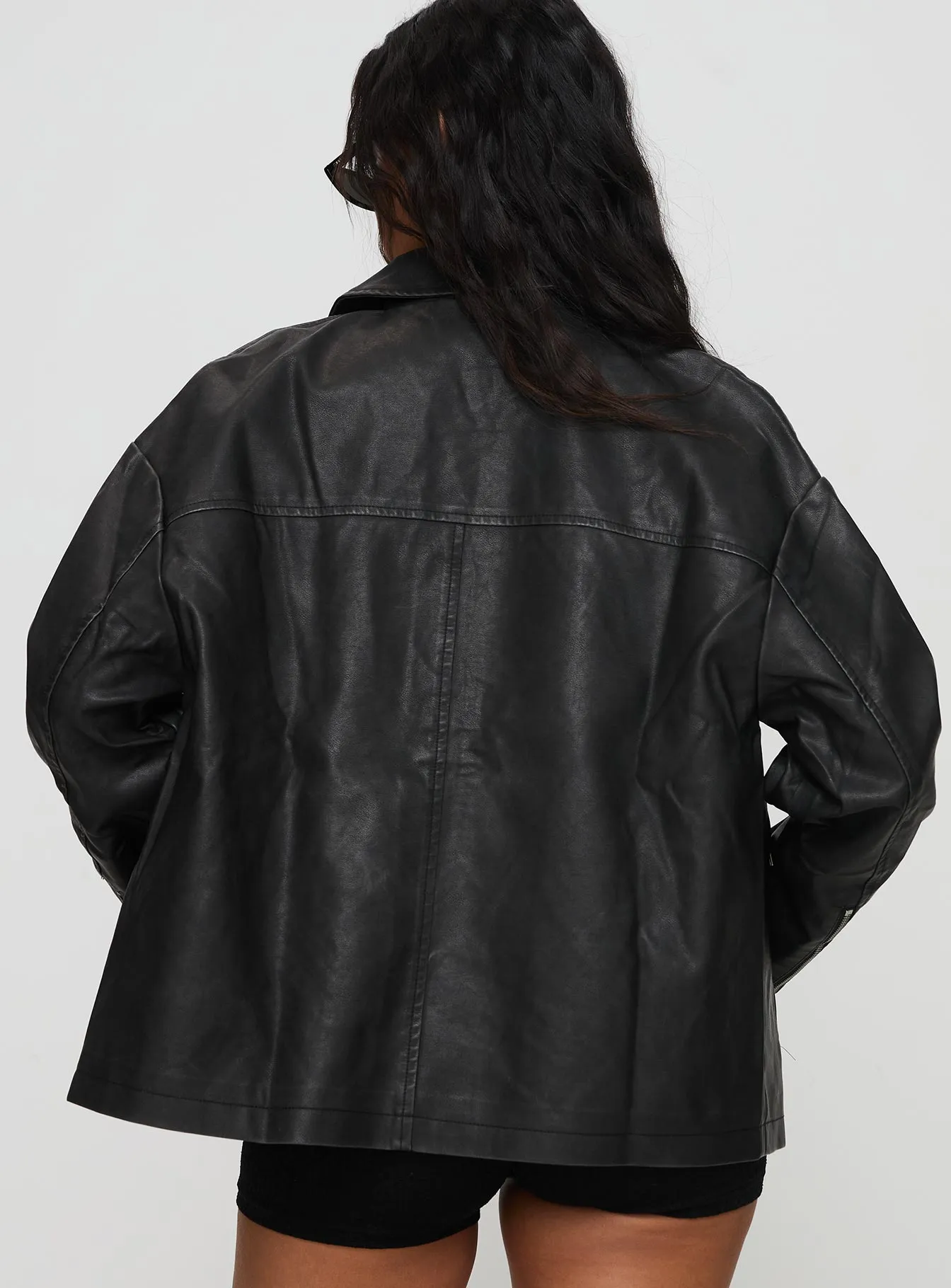 Napoleon Faux Leather Jacket Black sold by Princess Polly product image thumbnail 5