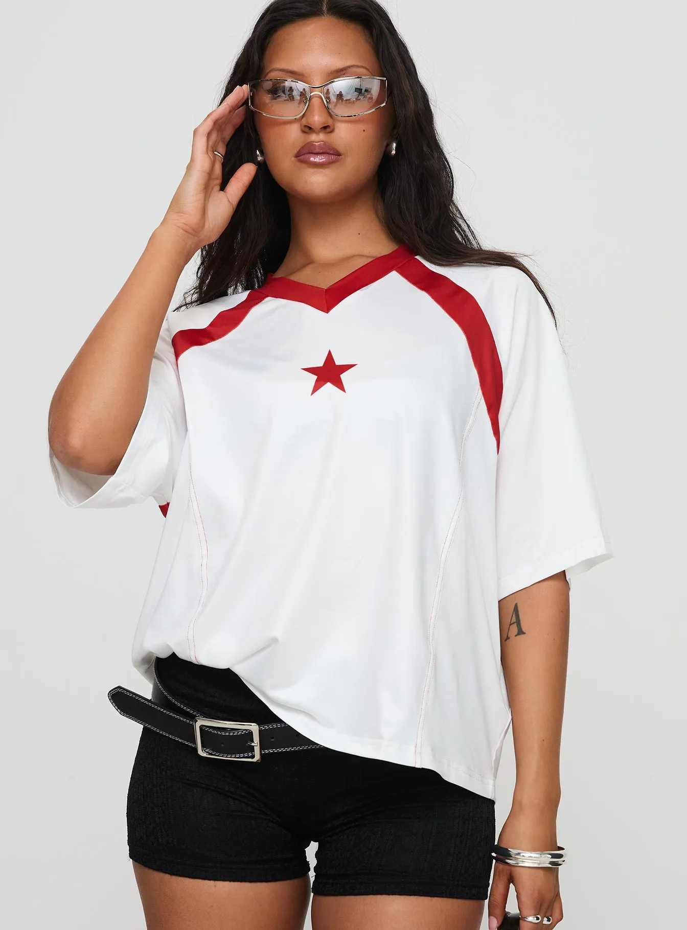 One Star Top White / Red sold by Princess Polly product image thumbnail 2