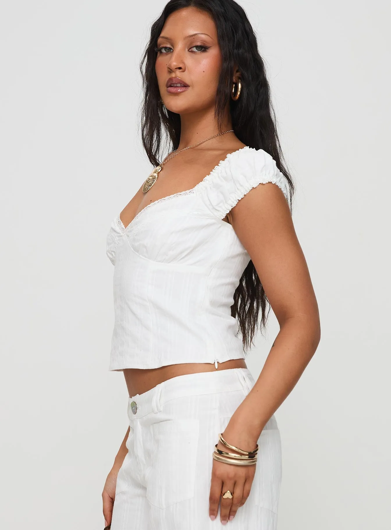 Fyrie Top White sold by Princess Polly product image thumbnail 4