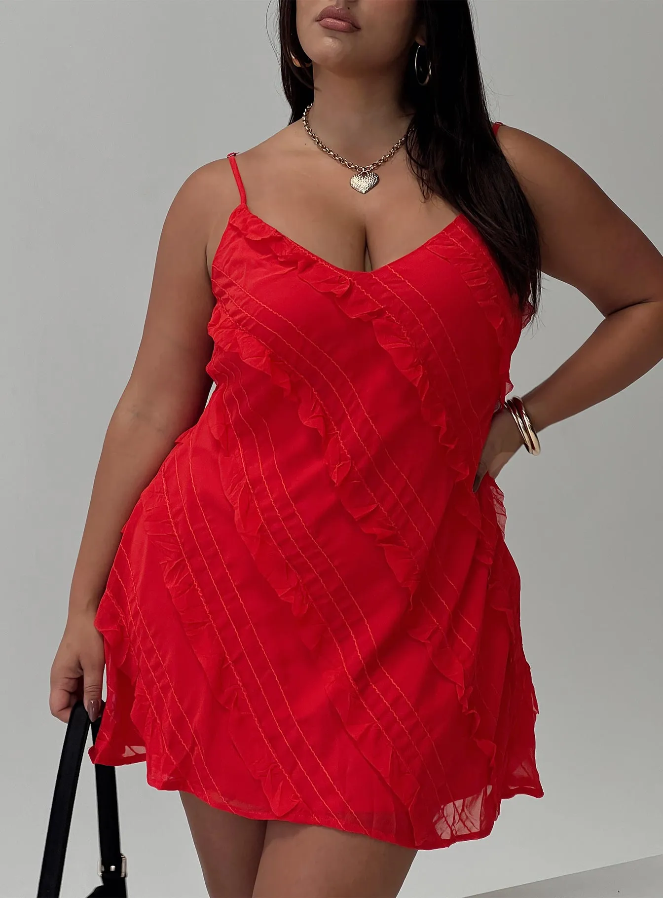 Lars Mini Dress Red Curve sold by Princess Polly