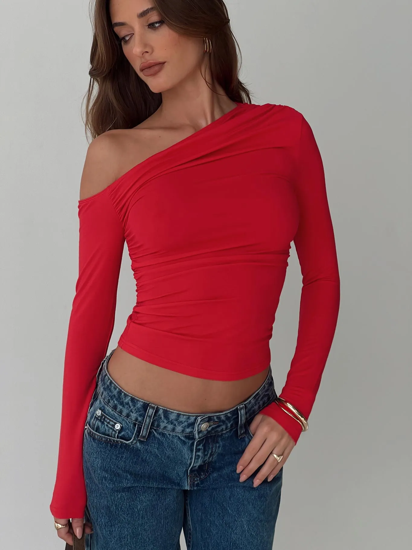 Beller Long Sleeve Top Red sold by Princess Polly