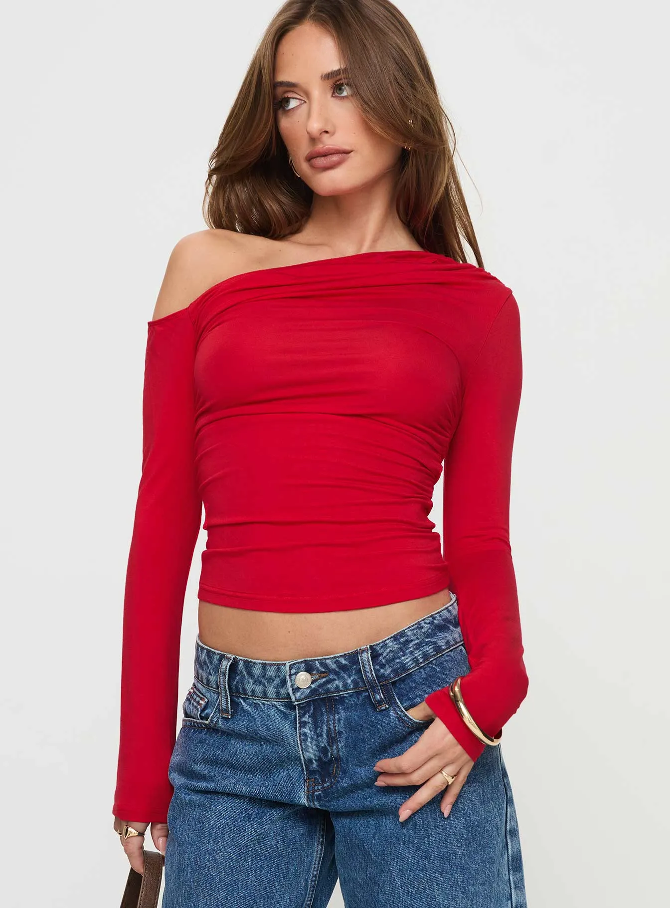 Beller Long Sleeve Top Red sold by Princess Polly product image thumbnail 2