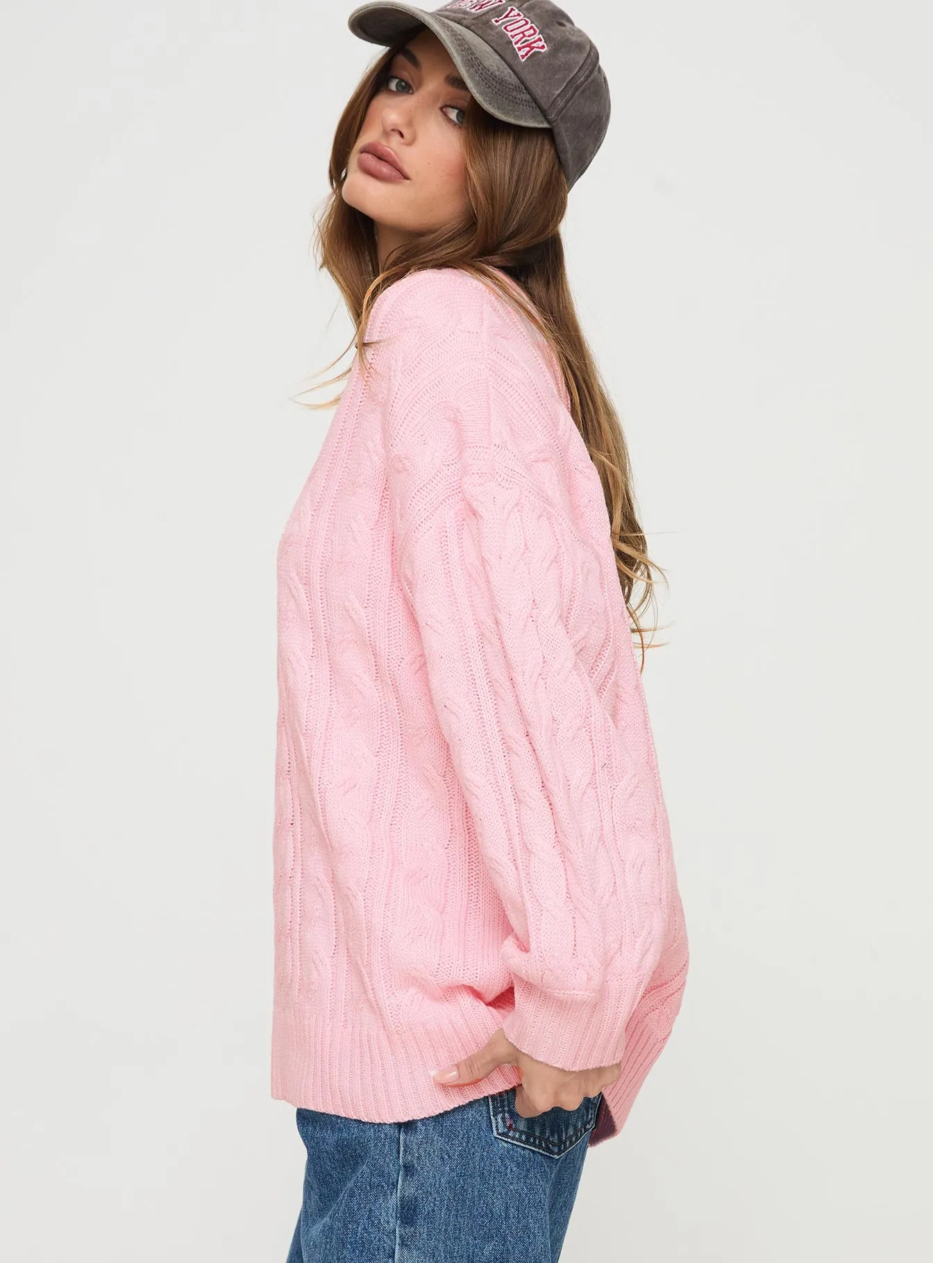 Moldova Knit Sweater Pink sold by Princess Polly product image thumbnail 3