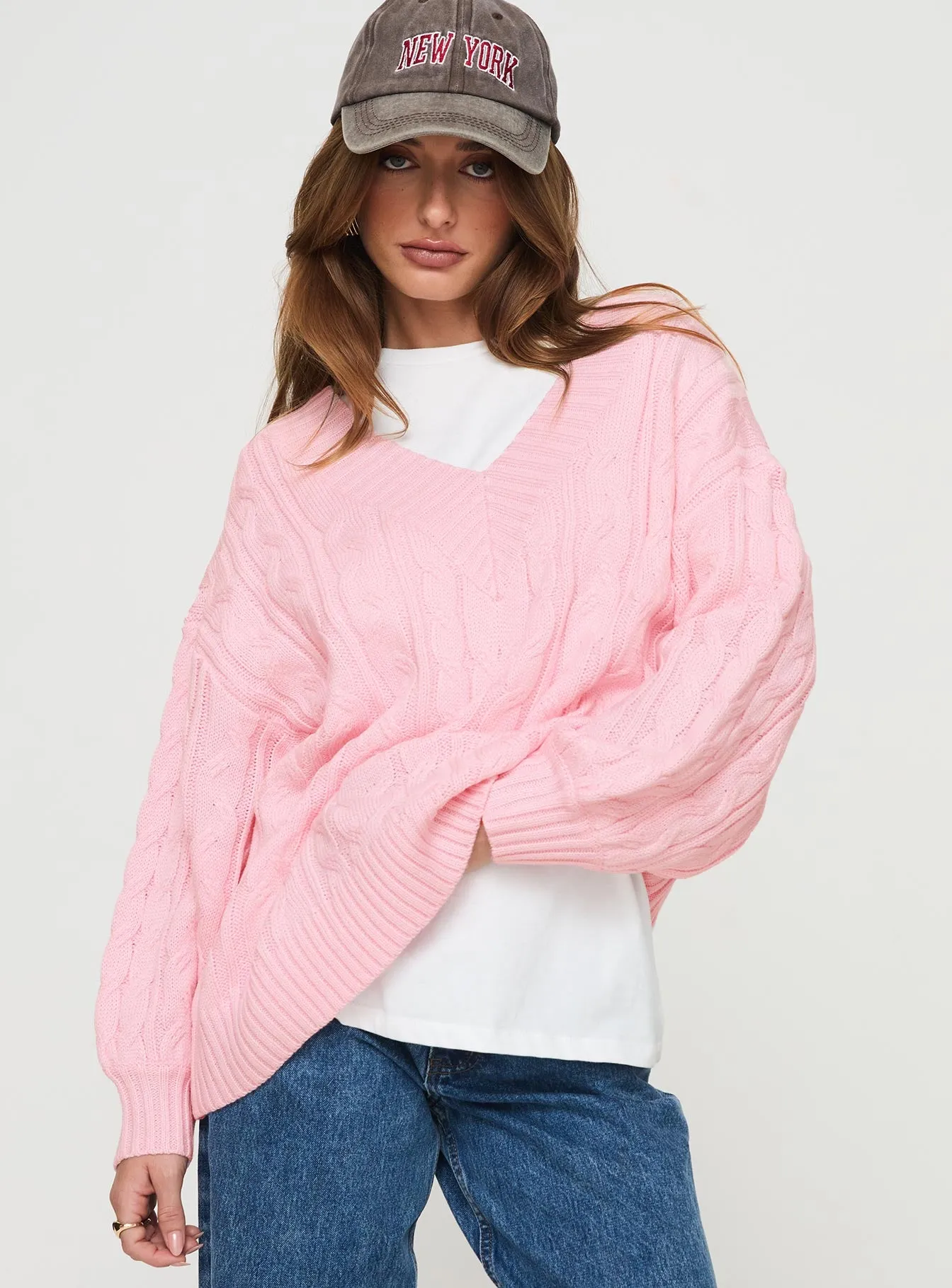 Moldova Knit Sweater Pink sold by Princess Polly