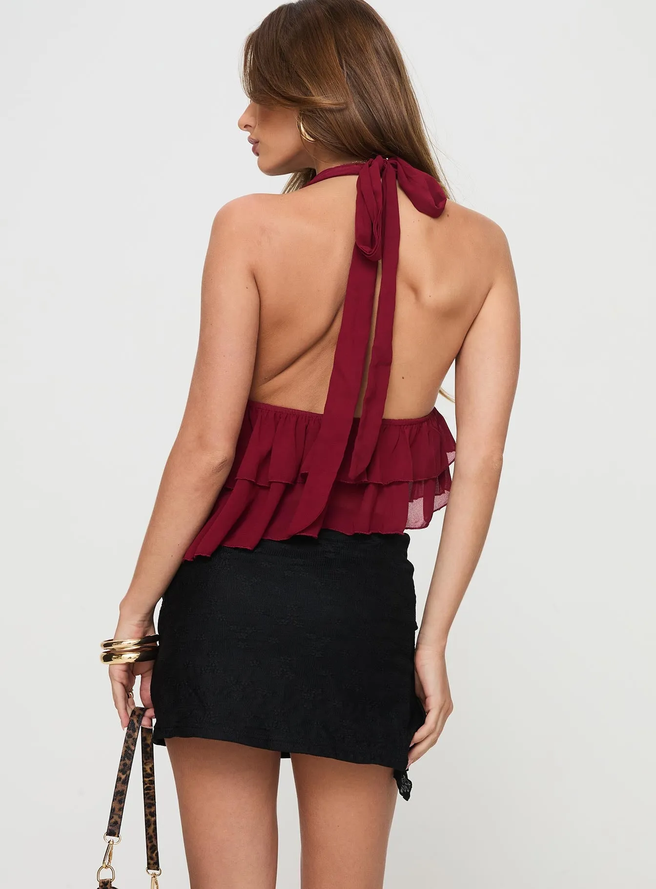 Vitoria Ruched Lace Mini Skirt Black sold by Princess Polly product image thumbnail 5