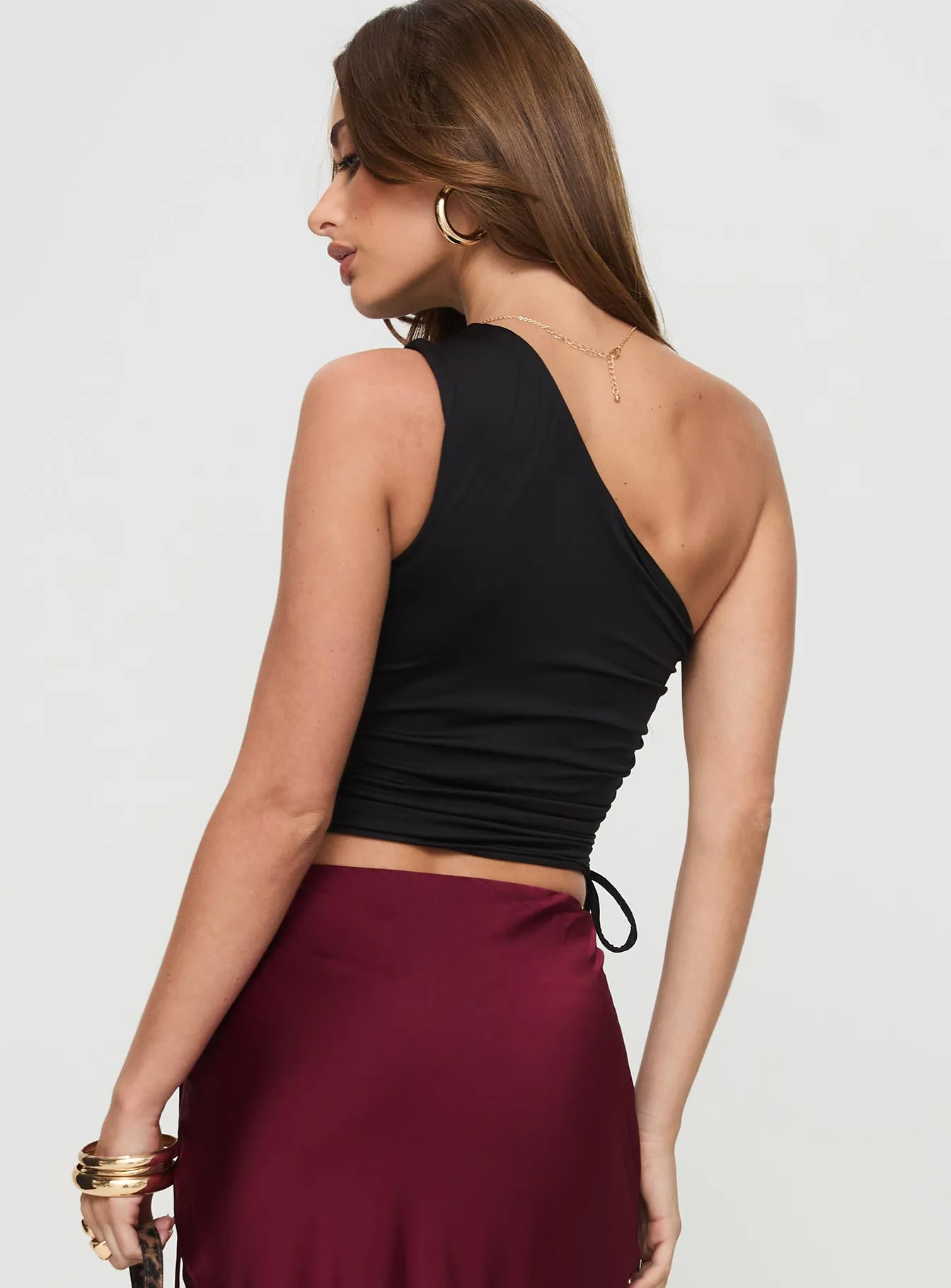Manifest Me One Shoulder Top Black sold by Princess Polly product image thumbnail 4