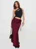Fluttering Maxi Skirt Burgundy sold by Princess Polly
