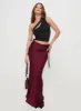 Fluttering Maxi Skirt Burgundy sold by Princess Polly
