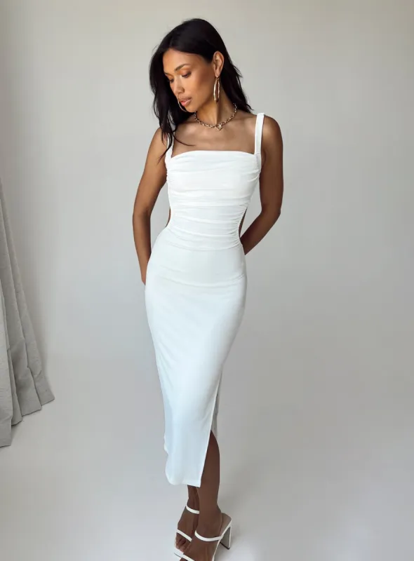 Lainey Midi Dress White sold by Princess Polly