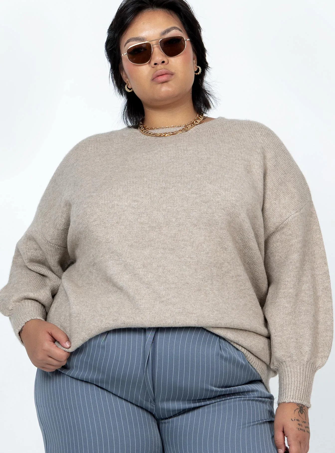 Ryanna Sweater Beige Curve sold by Princess Polly product image thumbnail 2