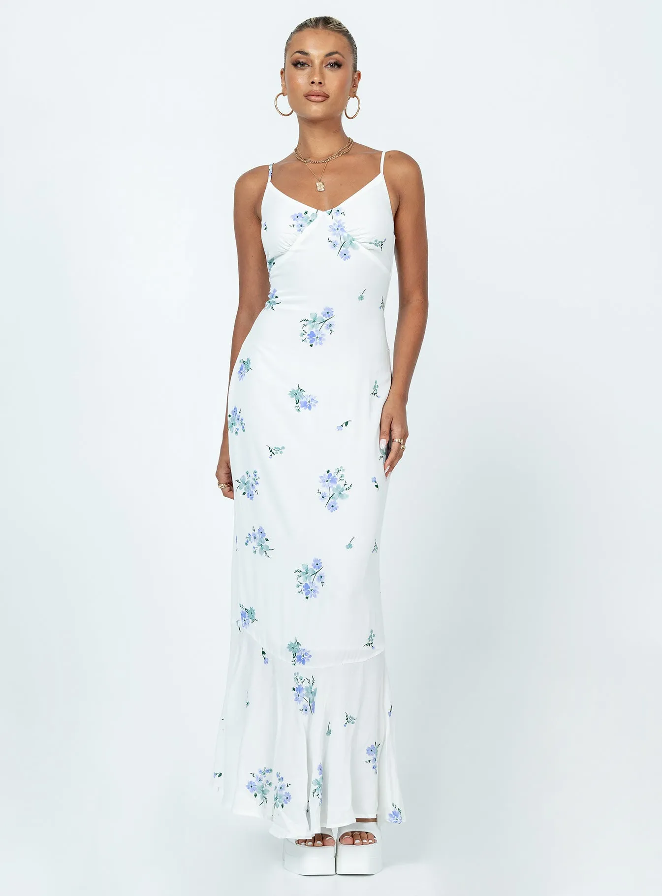 Sing Along Maxi Dress White / Blue sold by Princess Polly product image thumbnail 2