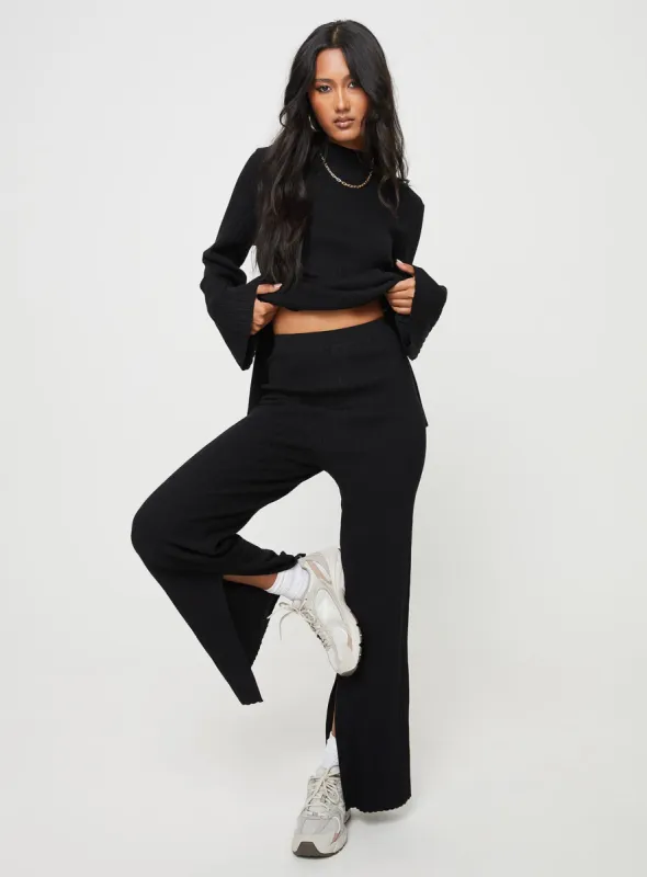 Allen Ribbed Pants Black sold by Princess Polly