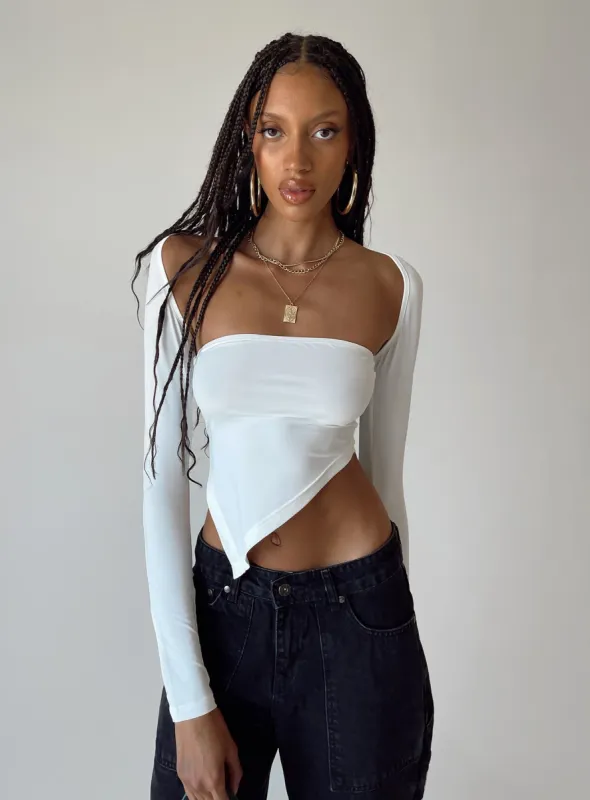 Koslo Bolero Top White sold by Princess Polly