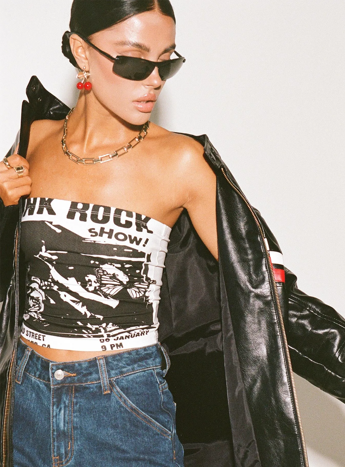 Punk Rock Strapless Top White sold by Princess Polly product image thumbnail 3