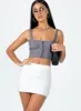 Karley Low Waist Mini Skirt White sold by Princess Polly