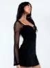 Jacob Long Sleeve Bodysuit Black sold by Princess Polly
