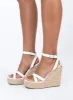 Jesper Espadrille Wedged Heels White Croc sold by Princess Polly