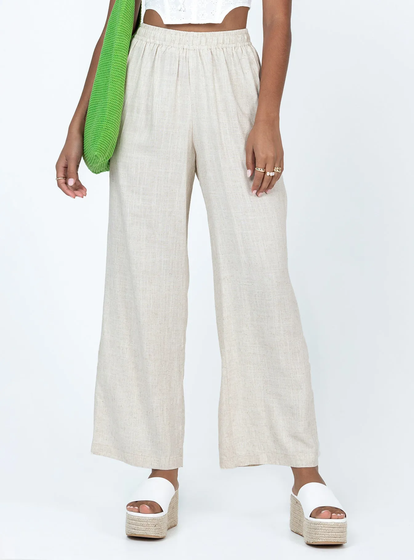 Louis Linen Blend Pants Beige sold by Princess Polly product image thumbnail 3