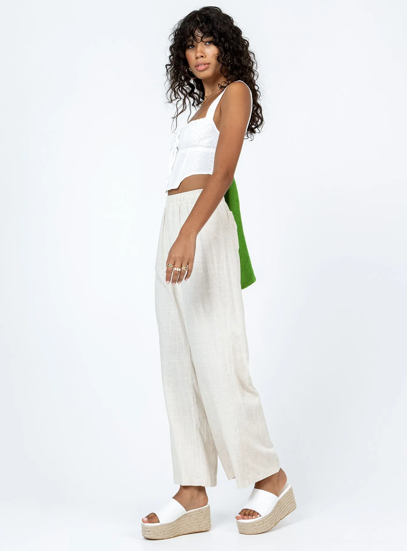 Louis Linen Blend Pants Beige sold by Princess Polly product image thumbnail 4