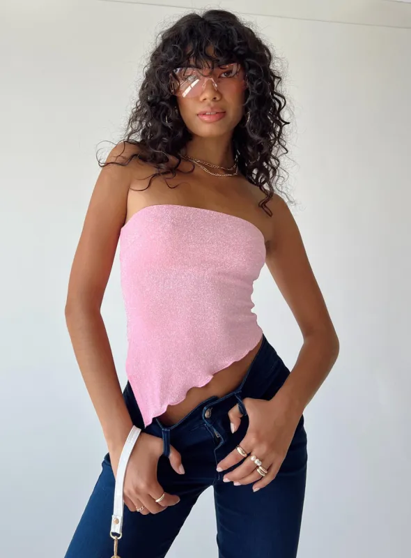 Carrow Strapless Top Pink sold by Princess Polly
