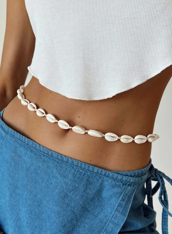 Angelique Shell Belt Cream sold by Princess Polly