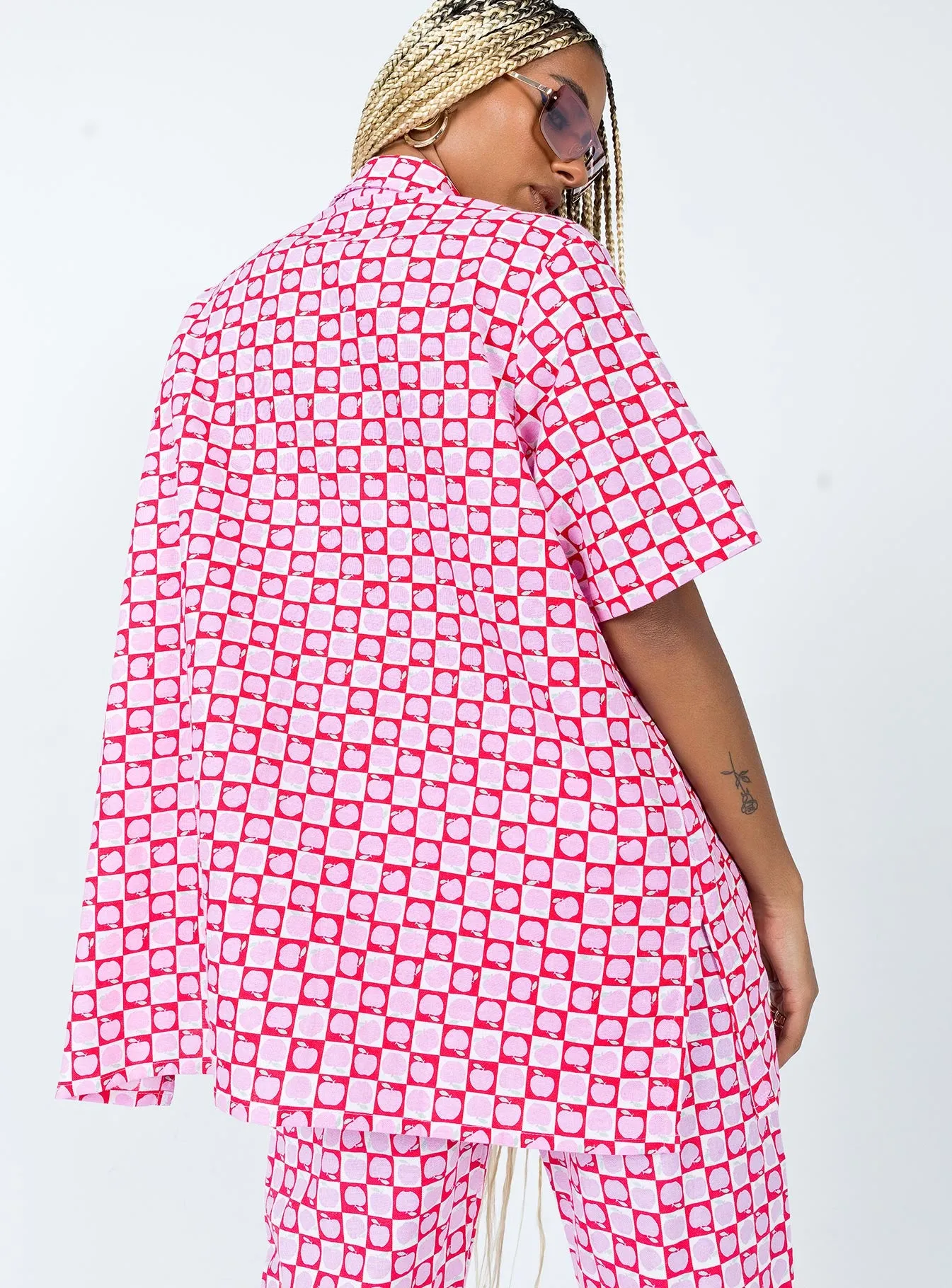 Motel Michita Shirt Apple Check Blush Red sold by Princess Polly product image thumbnail 5