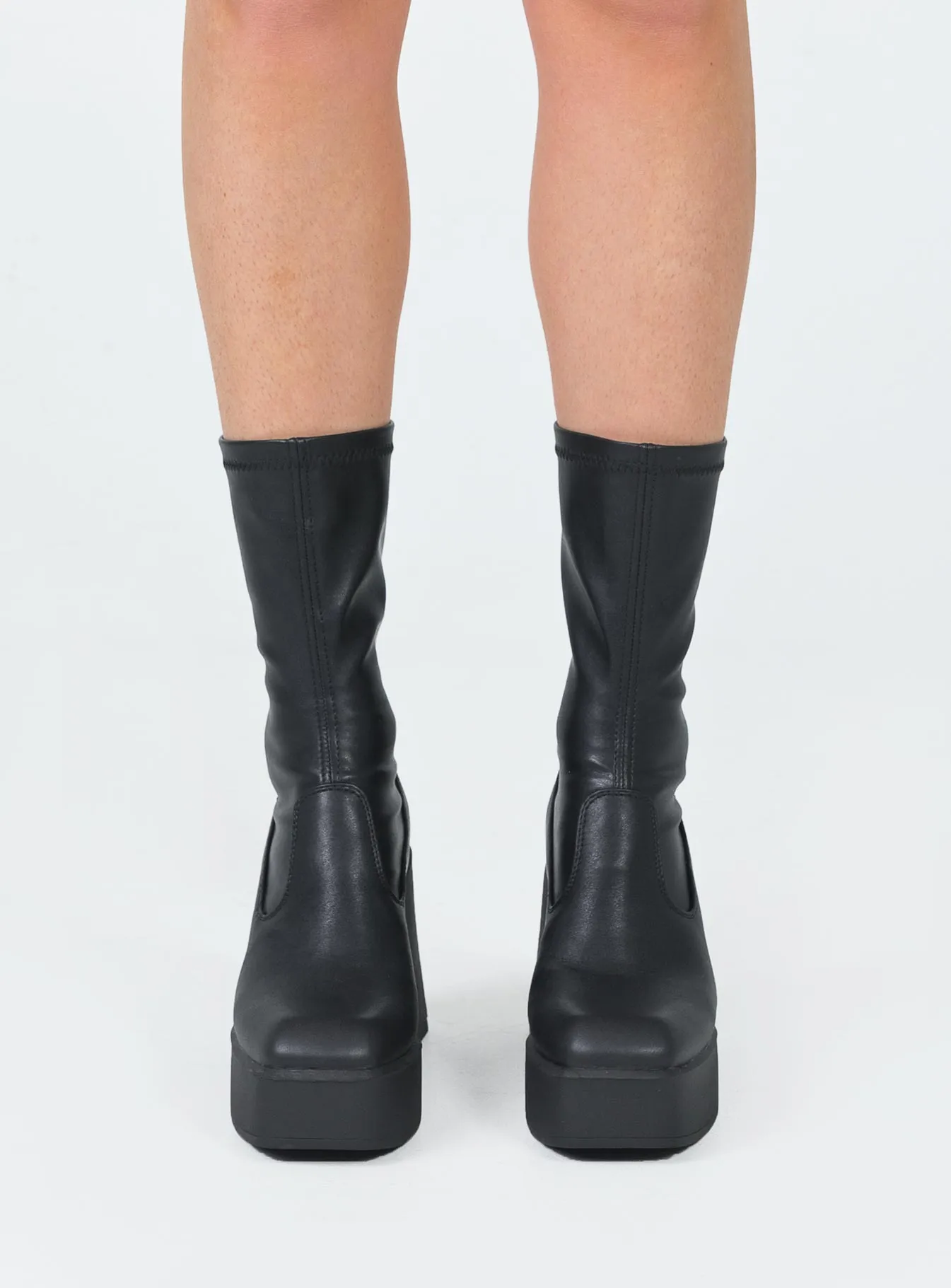 Windsor Smith Baddest Black Stretch Sock Boots sold by Princess Polly product image thumbnail 2