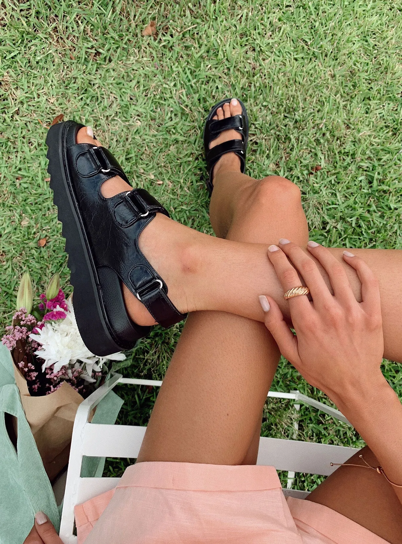 Rue Chunky Sandals Black sold by Princess Polly