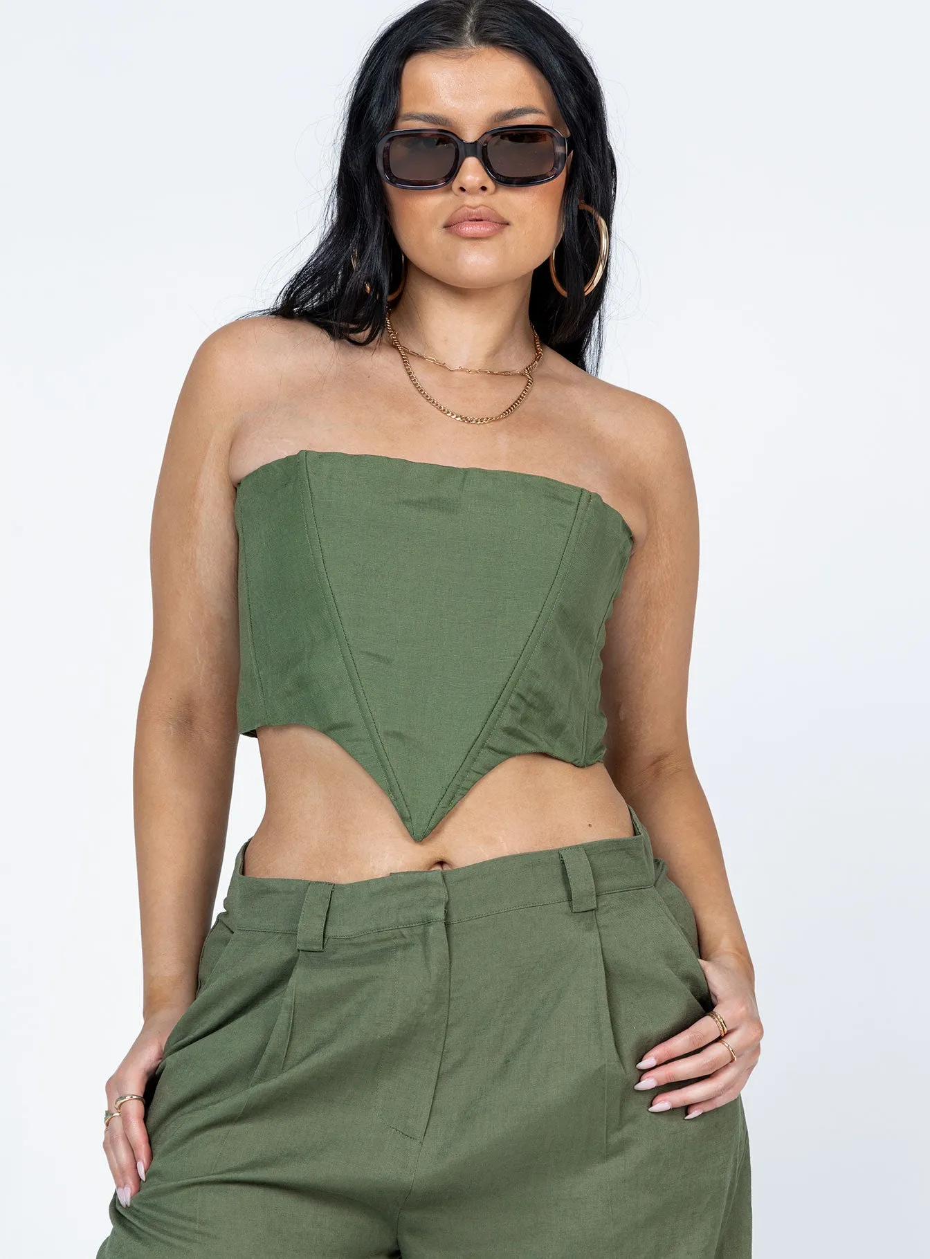La Quinta Tube Top Khaki sold by Princess Polly product image thumbnail 2