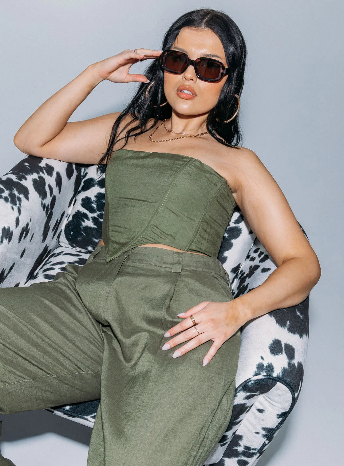 La Quinta Tube Top Khaki sold by Princess Polly