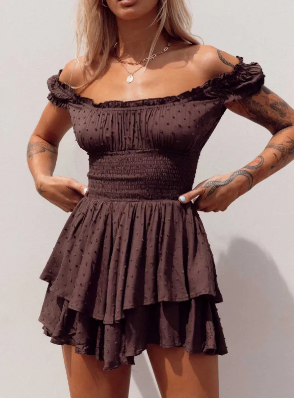 The Love Galore Romper Brown sold by Princess Polly