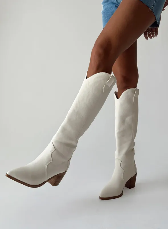 Billini Novena Boots Off White sold by Princess Polly