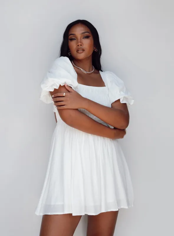 Dani Mini Dress White sold by Princess Polly