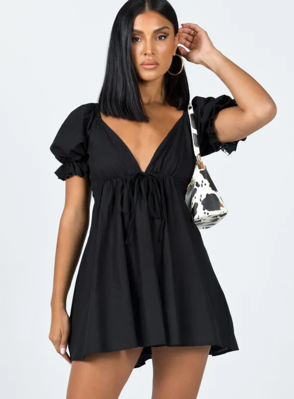 Blissful Mini Dress Black sold by Princess Polly