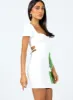 Nolan Short Sleeve Mini Dress White sold by Princess Polly