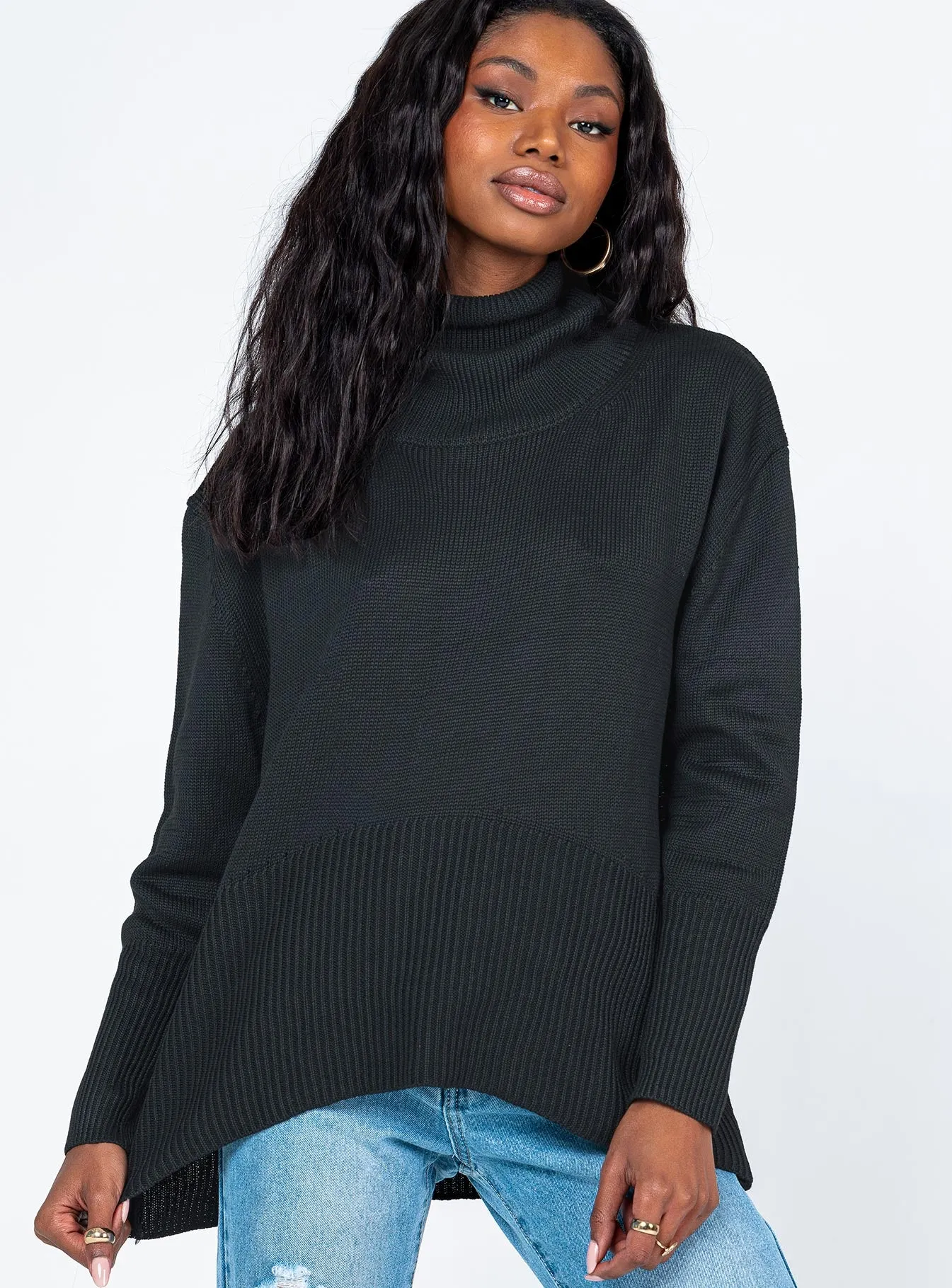 Larnee Turtleneck Sweater Black sold by Princess Polly
