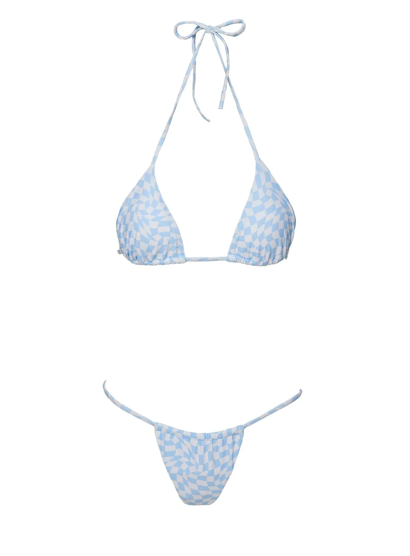 Cali String Ruched Bikini Bottoms Blue/White sold by Princess Polly product image thumbnail 5