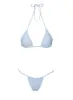 Jenner Triangle Bikini Top Blue/White sold by Princess Polly
