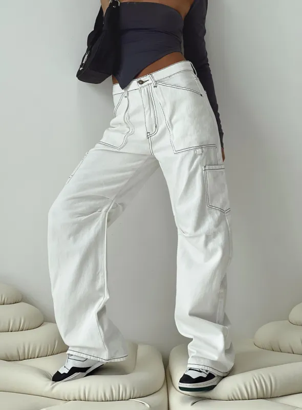 Miami Vice Pants White sold by Princess Polly