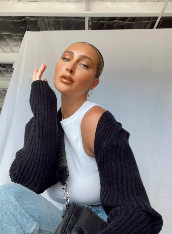 Aytan Bolero Sweater Black sold by Princess Polly