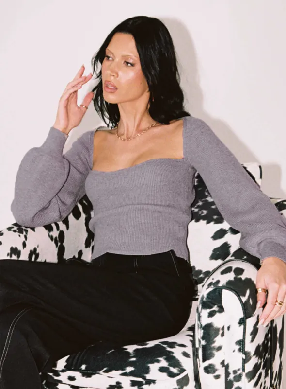 Eliza Sweater Grey sold by Princess Polly