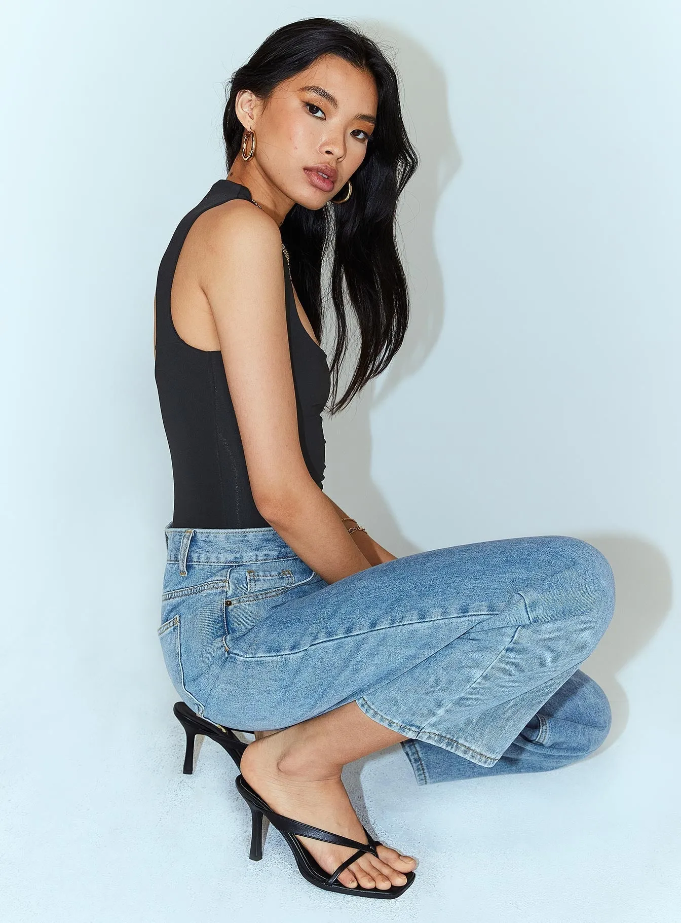 Molly Asymmetric Bodysuit Black sold by Princess Polly product image thumbnail 4