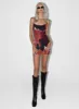 Sugar Mini Dress Red Multi sold by Princess Polly